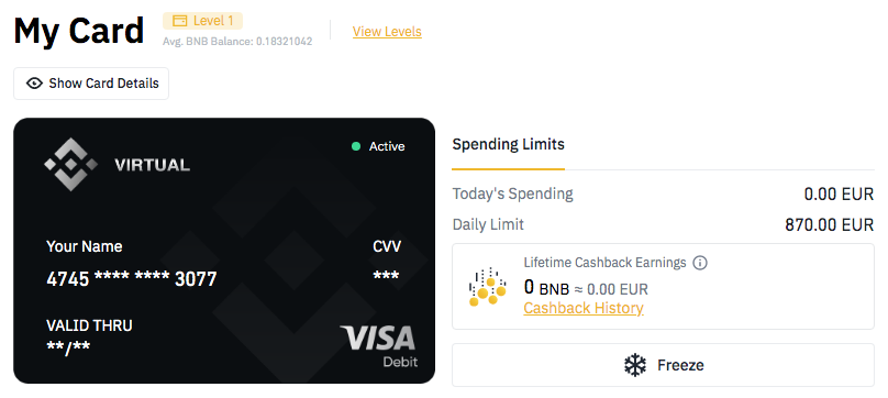 карта Binance VISA